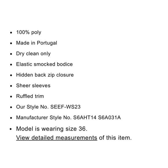 See By Chloe Dark Navy Peasant Top Sheer Sleeves Smocked Bodice Boho Sz 4 - Picture 13 of 13